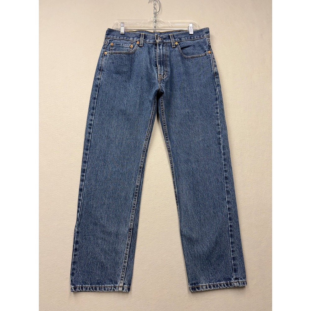 Levi's 505 Jeans Mens 33x29 Blue Regular Fit Straight Leg Medium Wash Denim
